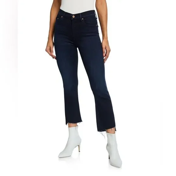 MOTHER Denim The Insider Crop Step Jeans Fray in After Party Wash size 25